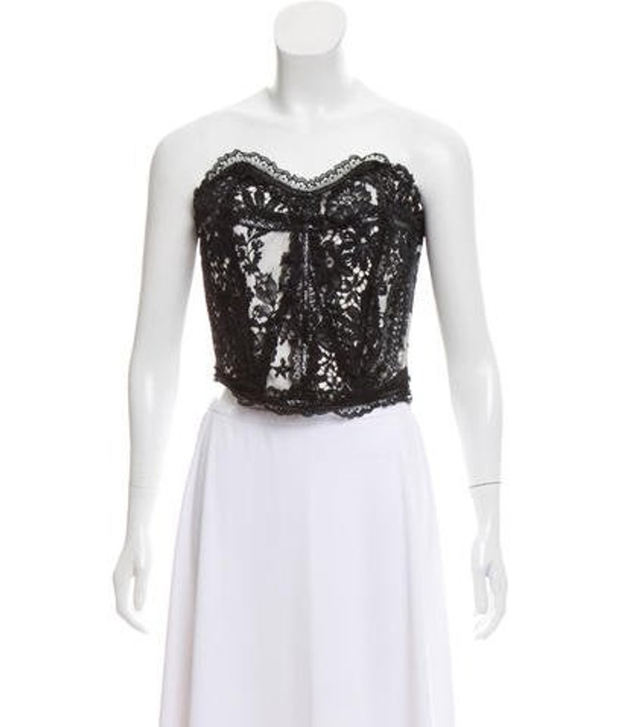 Christian Lacroix Strapless Lace Bustier Black Christian Lacroix Strapless Lace Bustier | The RealReal