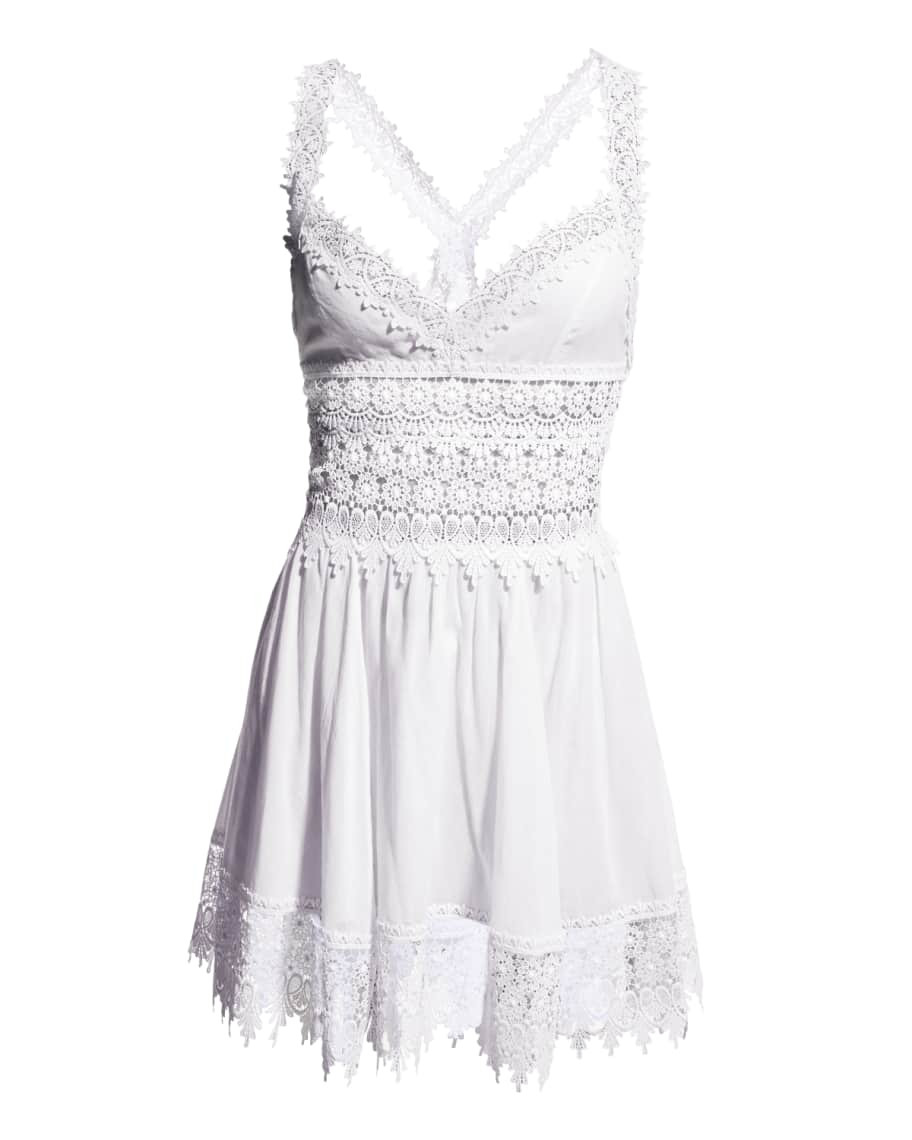 CHARO RUIZ IBIZA Marylin Embroidered Lace Mini Dress | Neiman Marcus