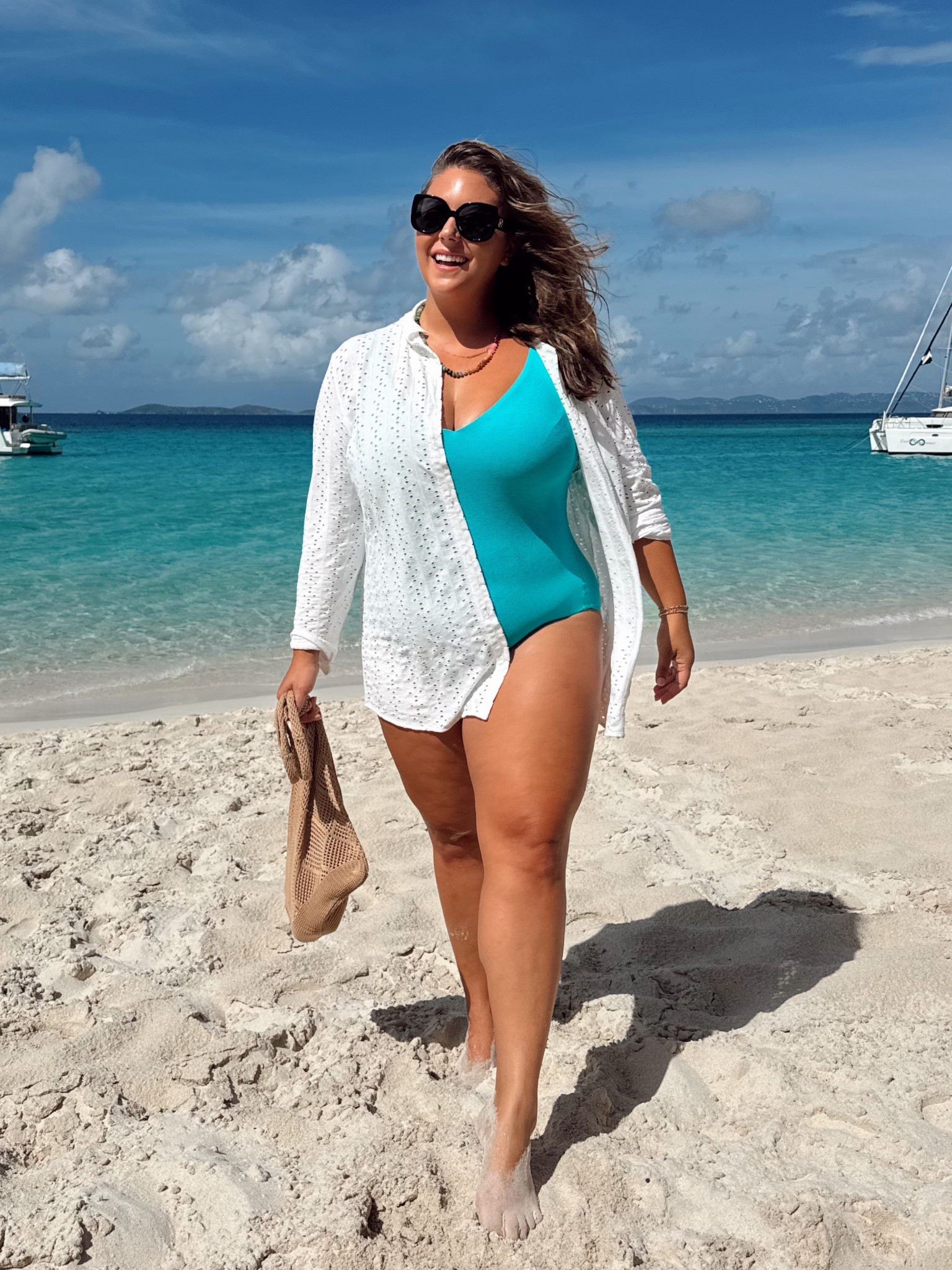 Wearing size 2X in swimsuit, XXL in coverup top. Use CARALYN15 for 15% off your first order + free shipping. Use CARALYNM at Cakes Body. 

#LTKMidsize #LTKSwim #LTKTravel