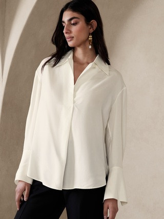 Aurora Mulberry Silk Shirt | Banana Republic (US)