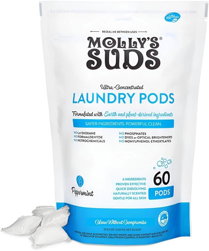 Molly's Suds Laundry Detergent Pods | Natural Detergent for Sensitive Skin | Ultra Concentrated a... | Amazon (US)