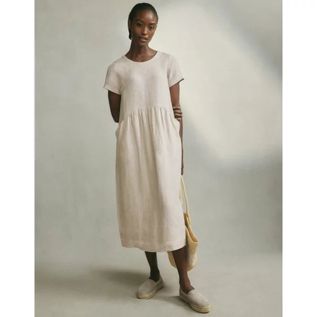 Gathered-Waist Linen Midi Dress | Dresses & Jumpsuits | The  White Company | The White Company (UK)