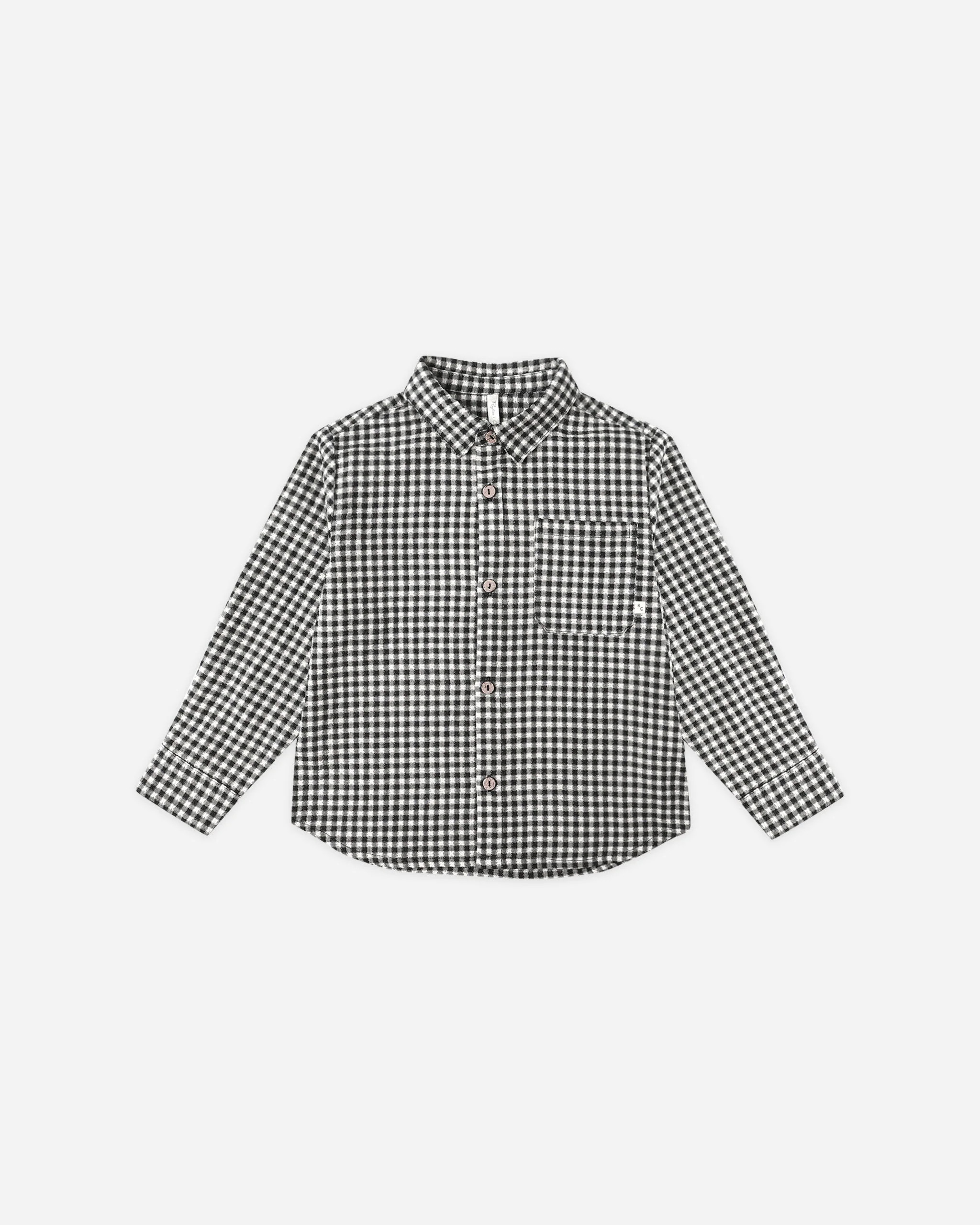Collared Long Sleeve Shirt || Black Gingham | Rylee + Cru
