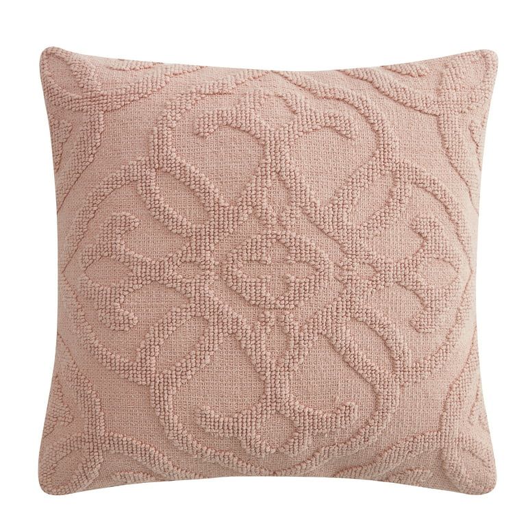 My Texas House Addison Woven Cotton Decorative Pillow Cover, 20" x 20", Rose Smoke | Walmart (US)