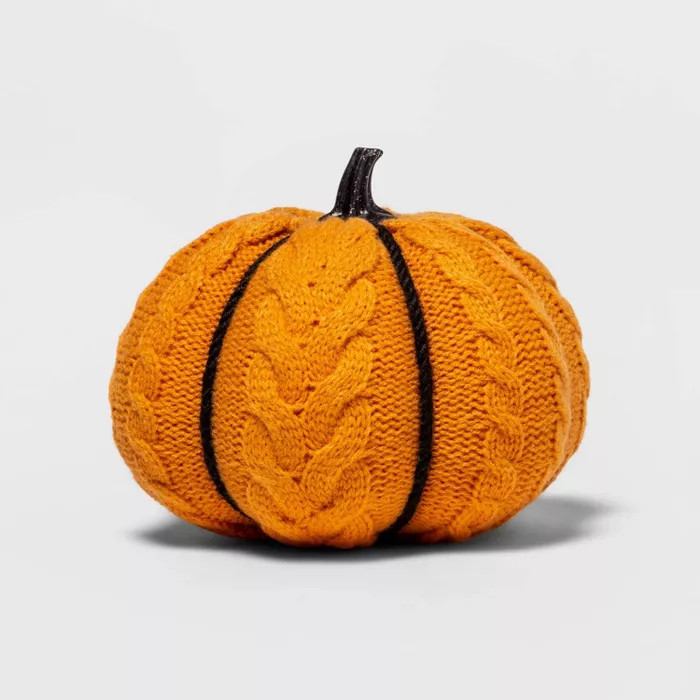 5.5" Harvest Cable Knit Pumpkin - Hyde & EEK! Boutique™ | Target