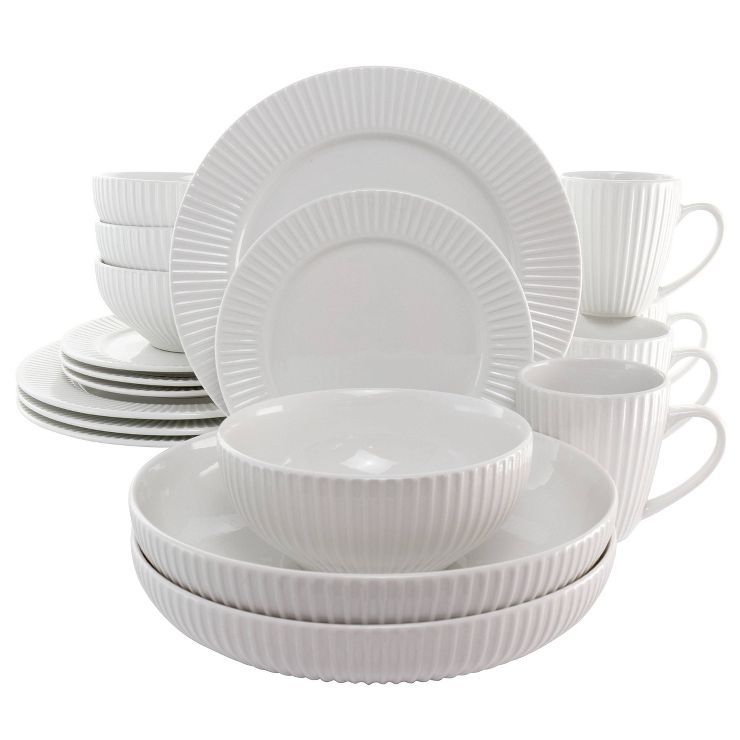 18pc Porcelain Elle Dinnerware Set White - Elama | Target