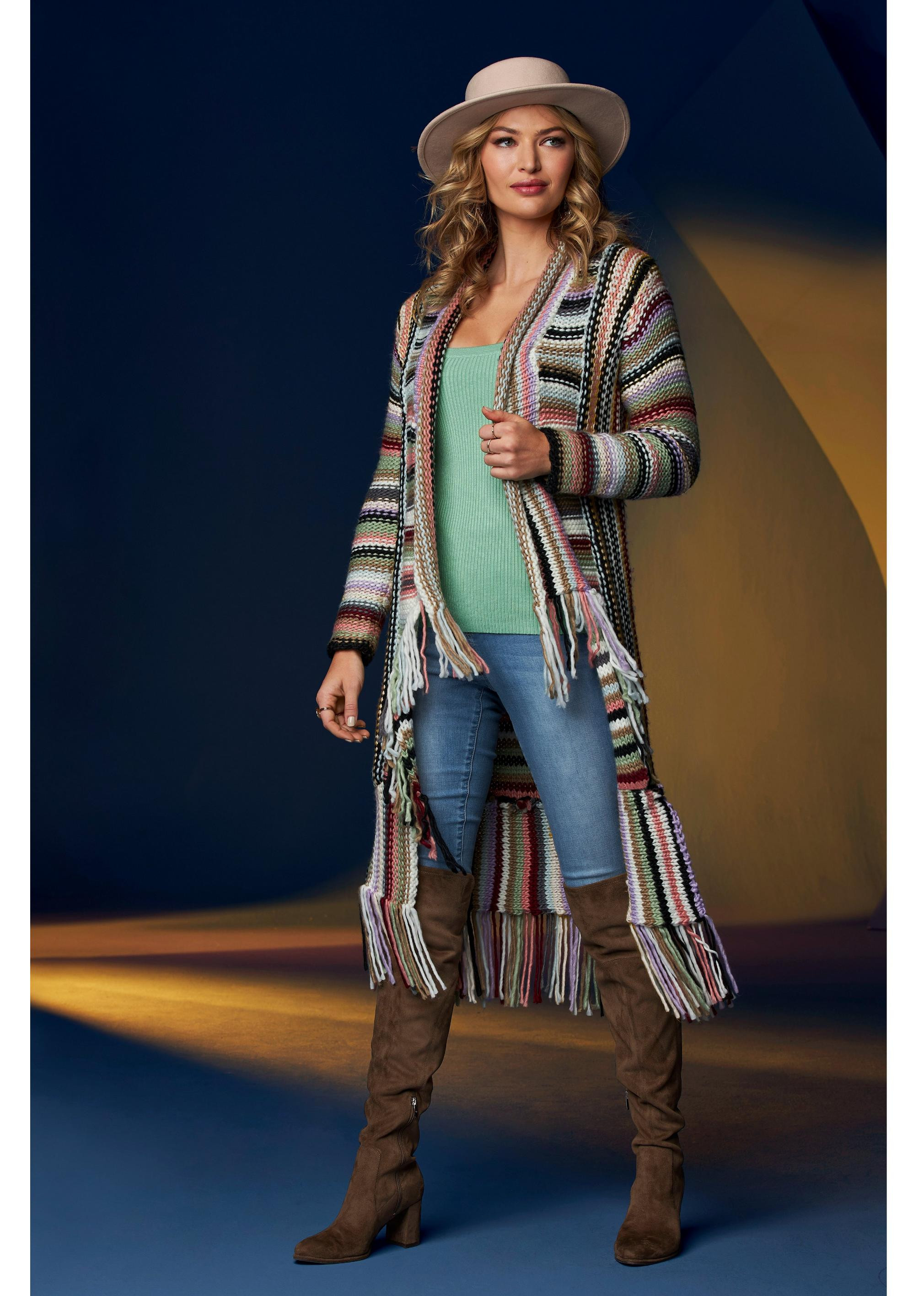 Multi Crochet Fringe Duster | Boston Proper