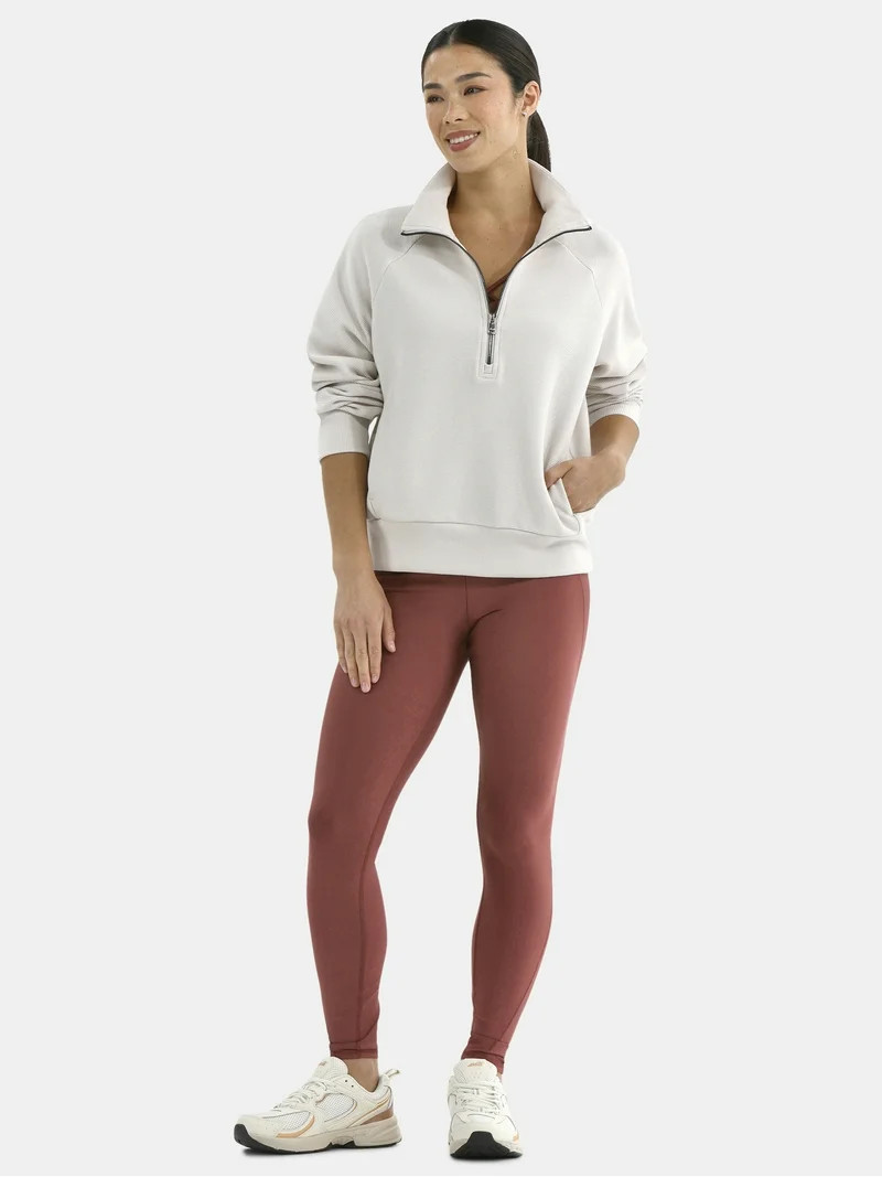 Avia Women's and Women's Ottoman 1/2 Zip Sweatshirt, Sizes XS-4X | Walmart (US)