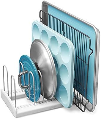 YouCopia Storemore Adjustable Pan and Lid Rack, Standard, White | Amazon (US)