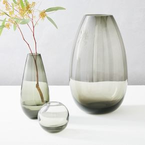 Foundations Smoke Glass Vases | West Elm (US)