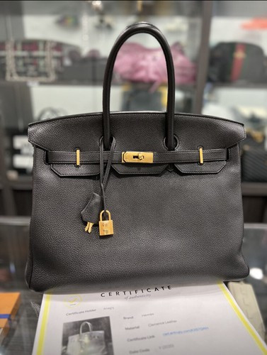 Hermes Birkin 35 Black/Gold Togo Leather W/Certificate Of Authenticity Year 2020  | eBay | eBay US