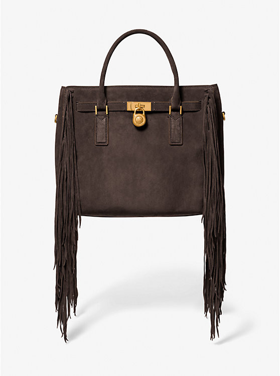 Hamilton Moderne Large Fringed Suede Satchel | Michael Kors US