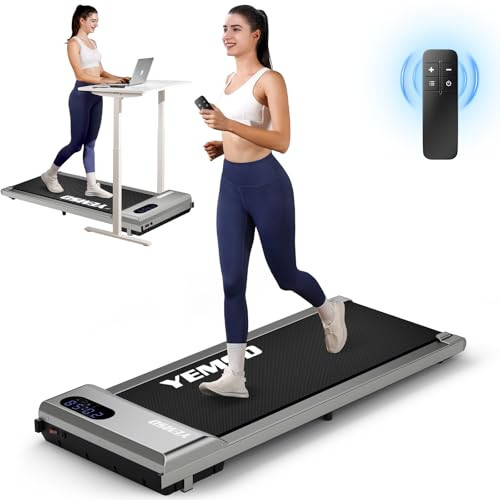 Walking Pad, Walking Pad Treadmill 330 lb Capacity，3 in 1 Portable Under Desk Treadmill for Home and Office with Remote Control, LED Display (C102 Silver Gray) | Amazon (US)