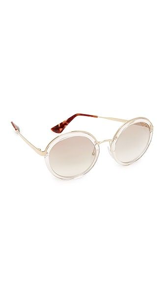 Prada Transparent Round Sunglasses | Shopbop