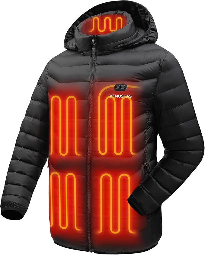 Venustas Dual Control Heated Jacket for Women and Men, 6 Heat Zones with Detachable Hood, Up to 1... | Amazon (US)