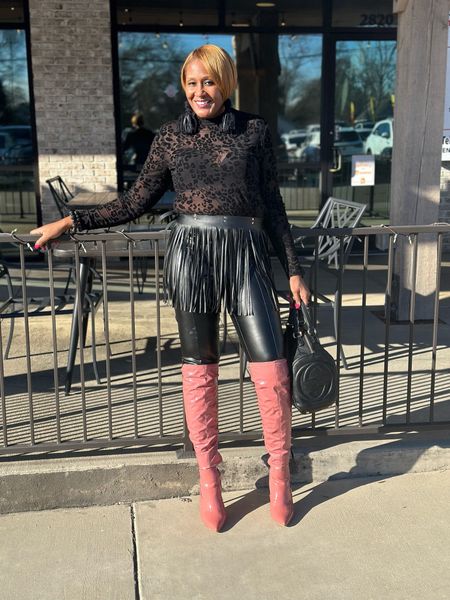 All black w pink knee boots

#LTKover40 #LTKfindsunder50 #LTKSeasonal