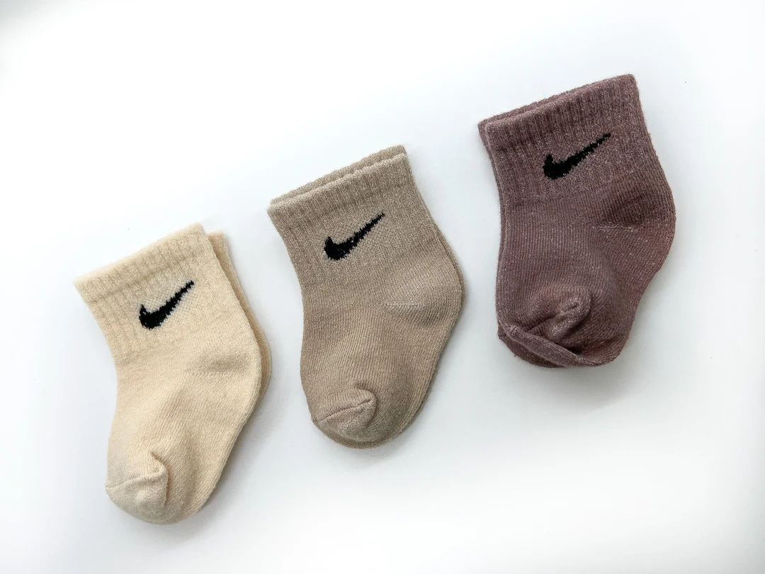 Baby size 12-18 months Earth Tones 3 Pack Nike Solid Dye Socks | Etsy (UK)