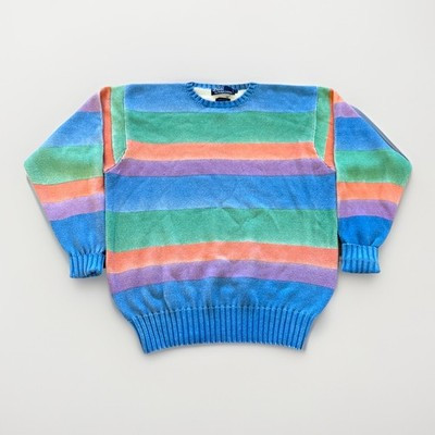 Vintage Polo Ralph Lauren Sweater Mens L Knit Cotton Colorblock Striped 90s | eBay US