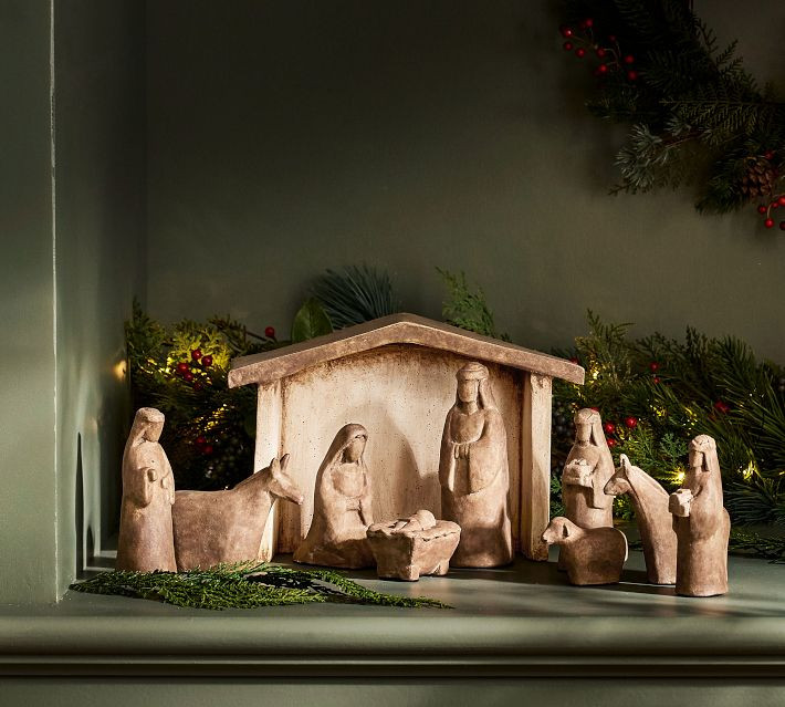 Rustic Brown Nativity Set | Pottery Barn (US)