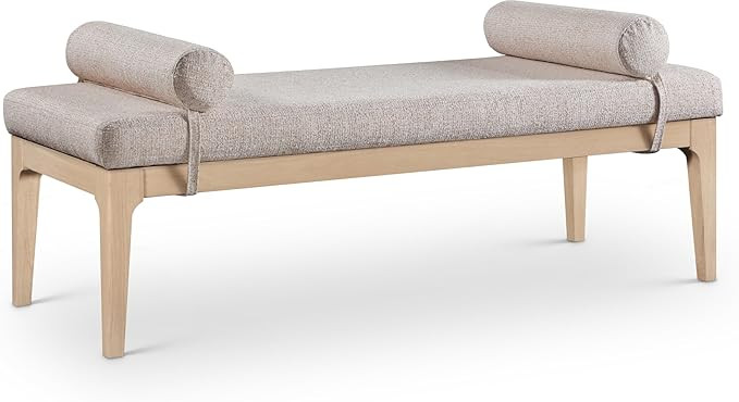 Meridian Furniture 22072Beige Priscilla Collection Art Deco Bench with Rich Linen Textured Interw... | Amazon (US)