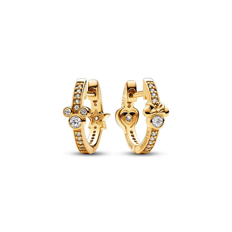 Pandora Disney Mickey Mouse & Minnie Mouse Sparkling Hoop Earrings | Ben Bridge Jeweler