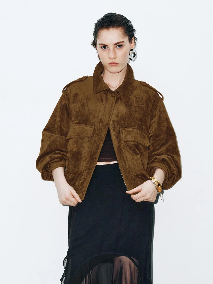 Suede Cropped Jackets | Urban Revivo