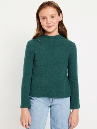Cozy Mock-Neck Bell-Sleeve Ribbed Top for Girls | Old Navy (US)