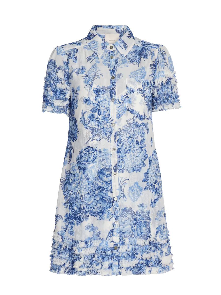Galea Costal Bouquet Mini-Shirtdress | Saks Fifth Avenue