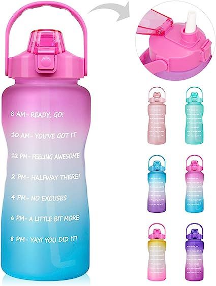 64 OZ/Half Gallon Motivational Water Bottle with Time Marker & Straw - BPA Free Leakproof Tritan ... | Amazon (US)