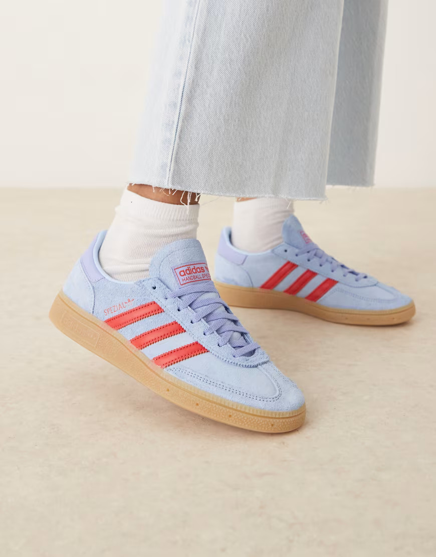 adidas Originals Handball Spezial sneakers in light blue and red | ASOS (Global)