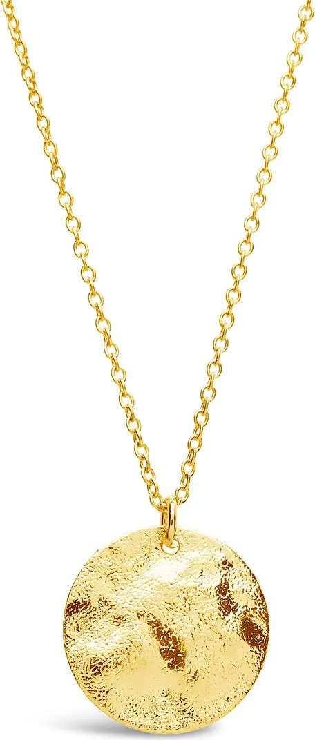14K Yellow Gold Vermeil Hammered Pendant Necklace | Nordstrom Rack