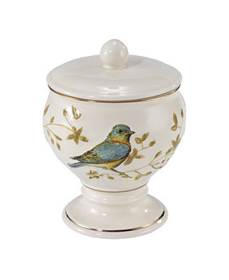 Gilded Birds Gold-Accent Ceramic Covered Jar | Macy's