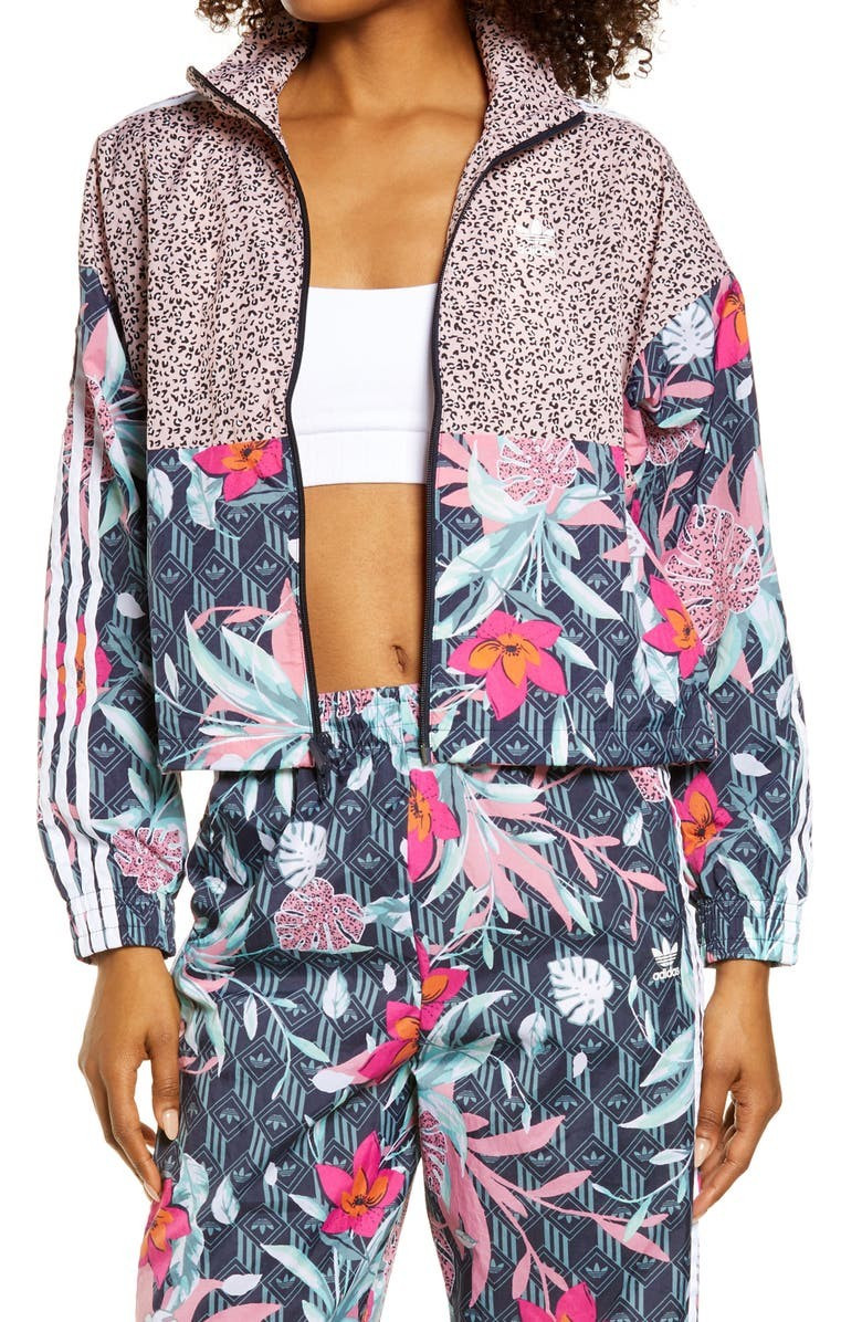 x HER Studio London Mixed Prints Track Jacket | Nordstrom