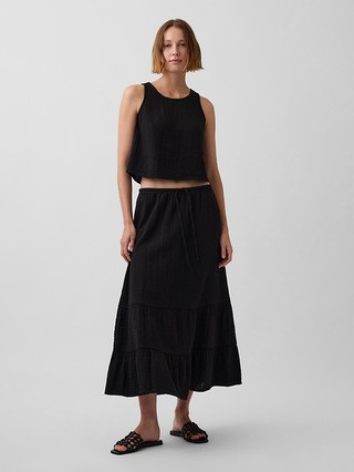 Cotton Gauze Tiered Easy Maxi Skirt | Gap (US)
