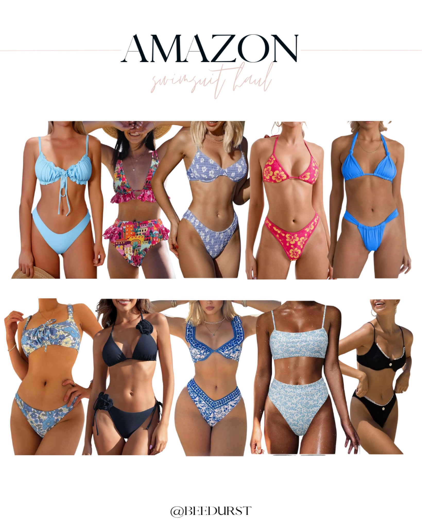 Amazon bikini haul! Lots of affordable bikinis all on Amazon Prime! Amazon bikini, amazon swimsuit, high waisted swimsuit, triangle bikini, floral bikini, underwire bikini, smocked bikini, ruffle bikini, high cut bikini bottoms, rosette bikini, trendy bikini, affordable bikini, summer bikini, coquette bikini, coquette swimsuit, high waisted swimsuit, underwire swimsuit, floral swimsuit 

#LTKSwim #LTKFindsUnder50 #LTKSeasonal