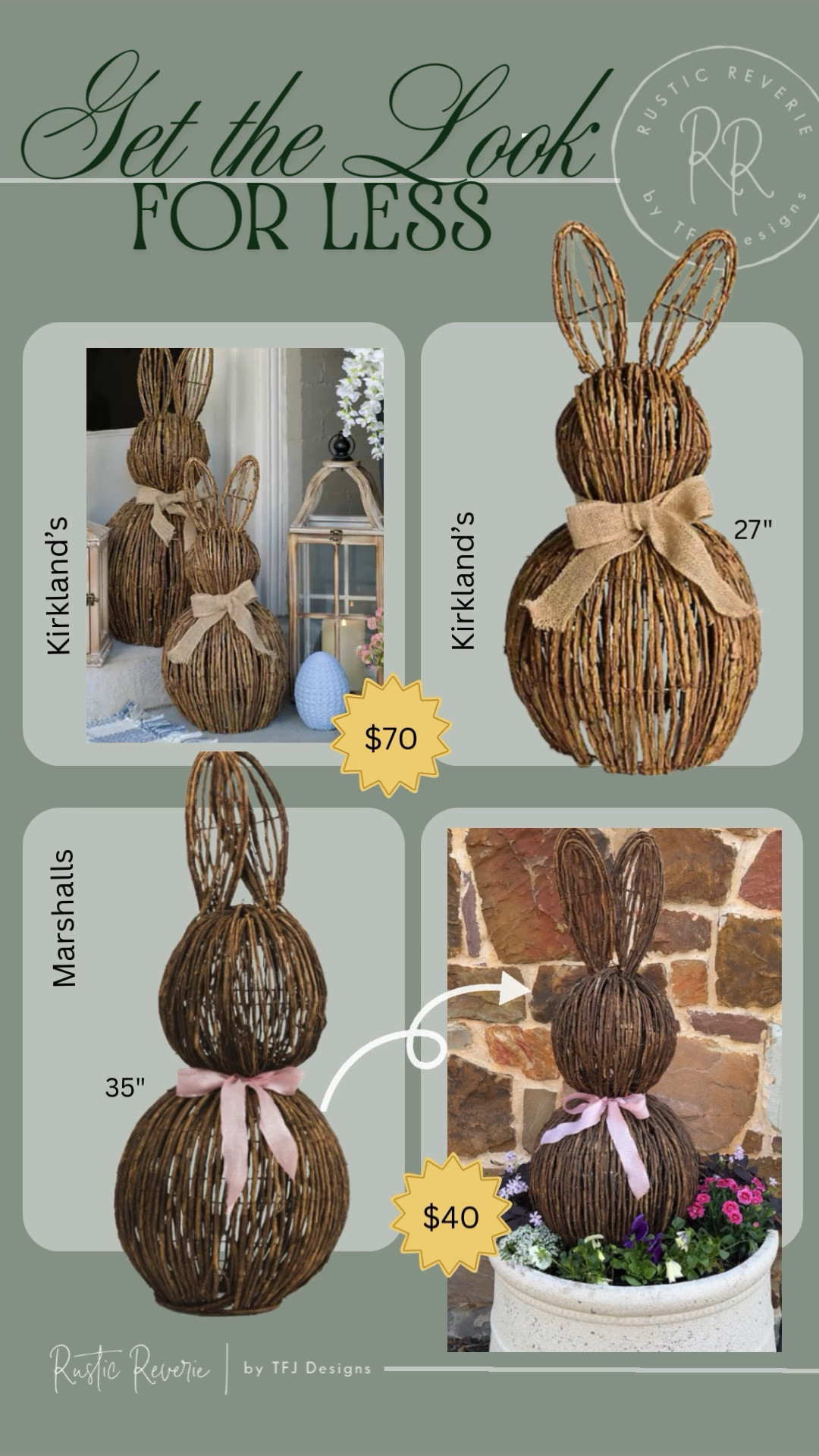 This Rattan Rabbit from Marshall’s is a STEAL for $40!! This is the largest size for the BEST PRICE that I could find! 🐰 spring easter decor decorations porch patio planter home decor entryway homegoods tjmaxx kirklands affordable look for less #LTKunder50 

#LTKHome #LTKSaleAlert #LTKspring