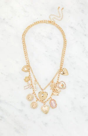 LA Hearts Holly Layered Charm Necklace | PacSun