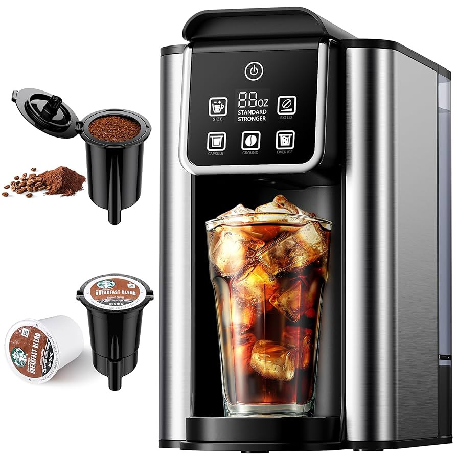 Hot & Iced Coffee Maker with Bold Setting, Single Serve Coffee Maker for K Cup and Grounds, 6-14 ... | Amazon (US)