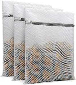 3Pcs Durable Honeycomb Mesh Laundry Bags for Delicates 12 x 16 Inches (3 Medium) | Amazon (US)