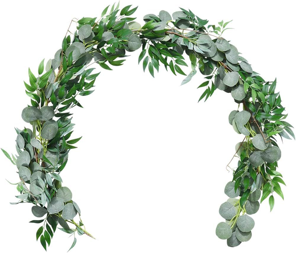 VOSAREA Artificial Eucalyptus Garland Handmade Greenery Eucalyptus Vines Hanging Ornament Eucalyp... | Amazon (US)