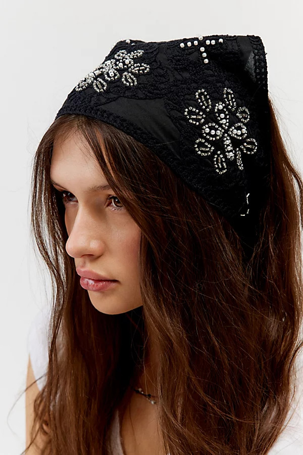 Pearl Embellished Headscarf | Urban Outfitters (US and RoW)