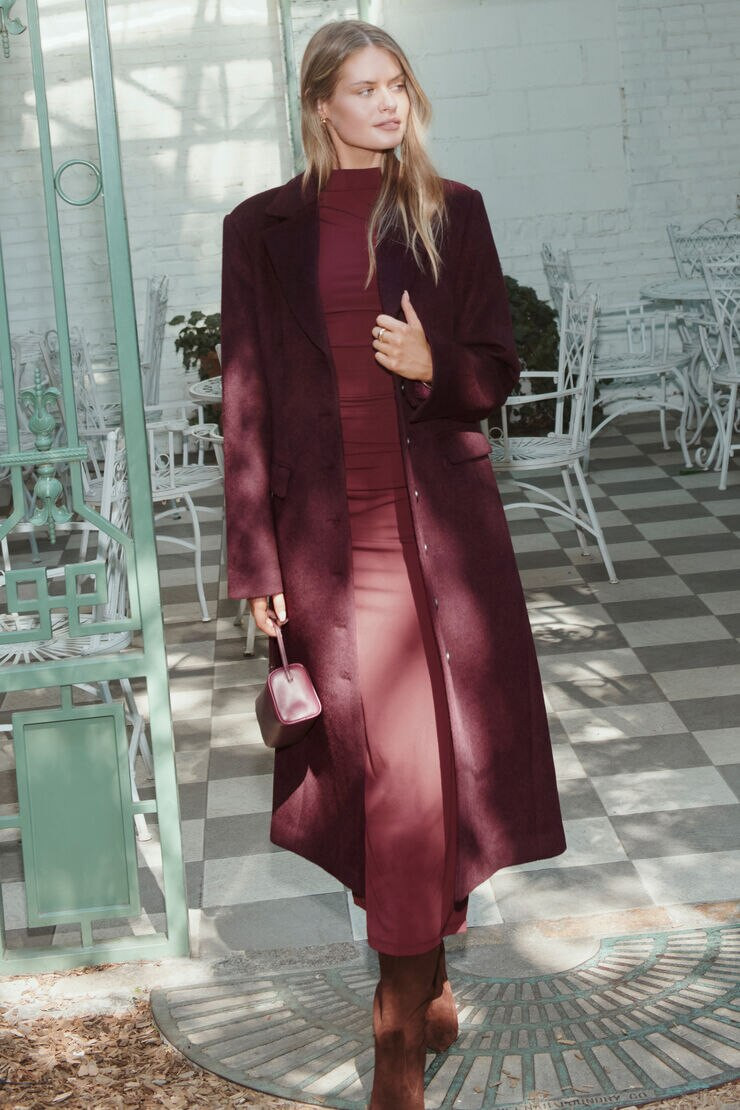 Cinched Wool Coat | Dynamite Clothing