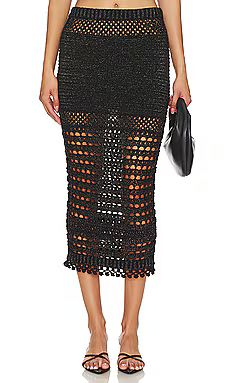 retrofete Raya Skirt in Black & Gold from Revolve.com | Revolve Clothing (Global)