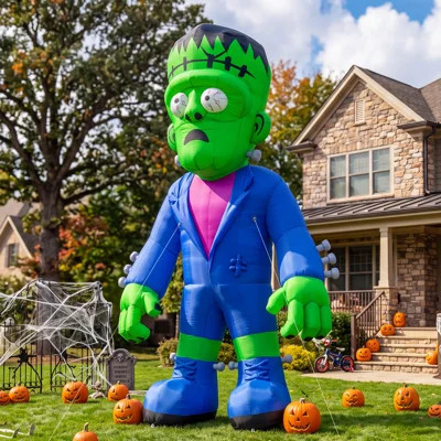 13 Ft Inflatable Frankenstein with Blower, Blow Up Holiday Decor for Halloween Party & Events | Wayfair North America