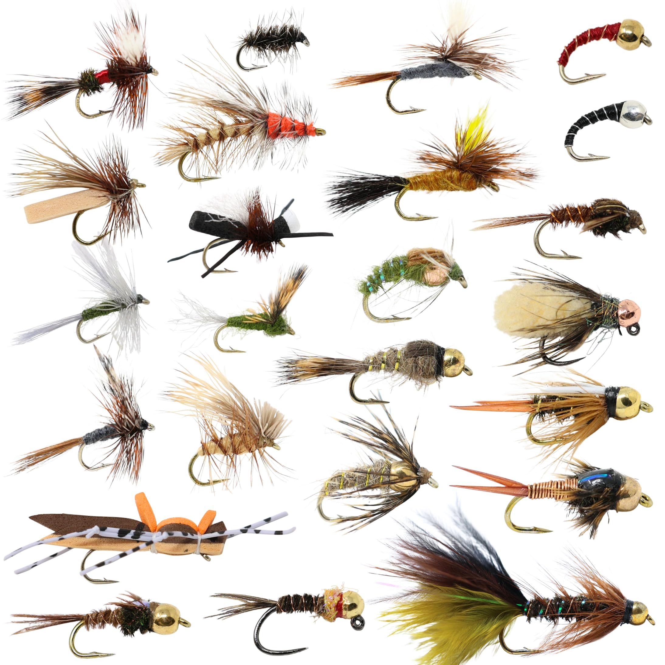 24 Fly Fishing Flies Assortment for Trout | 2 Dozen Fly Fishing Flies Kit | Dry Flies, Nymph, Wet... | Amazon (US)