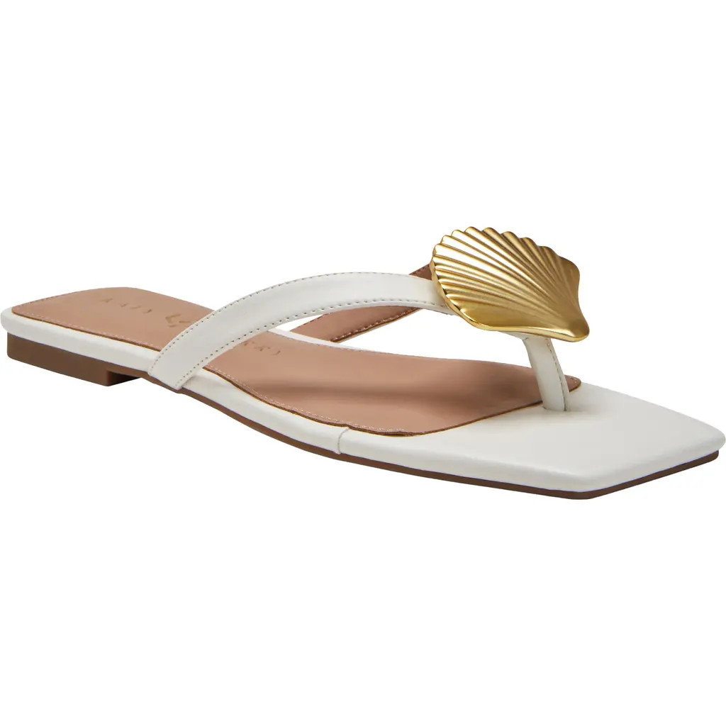 Katy Perry The Camie Shell Flip Flop in Optic White at Nordstrom, Size 10 | Nordstrom