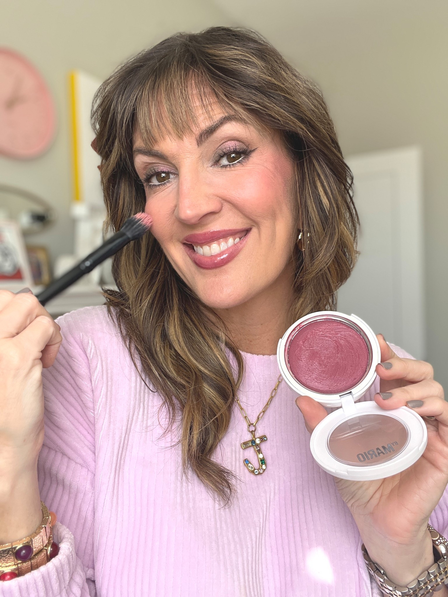 This Makeup by Mario cream blush is just so darn pretty and makes cheeks literally look plumper and doesn’t settle in lines. Gives a luminous dewy look without sparkles. Wearing shade : “berry punch" - I also love “barely blushing” and “rose crush” 

#LTKFindsUnder50 #LTKBeauty #LTKOver40