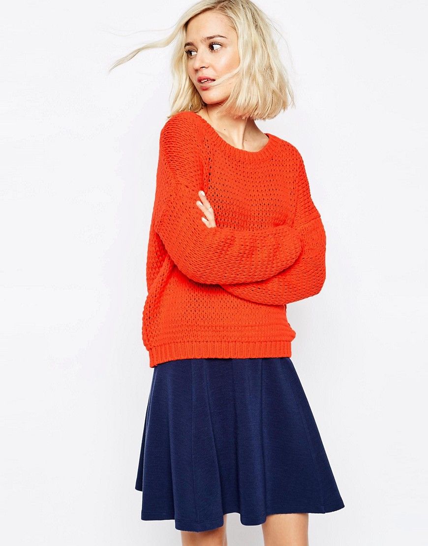 Selected Nan Sweater in Tigerlily Orange - Orange | ASOS US