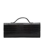 Made In Italy Leather Crocodile Clutch | New Arrivals | TJ Maxx