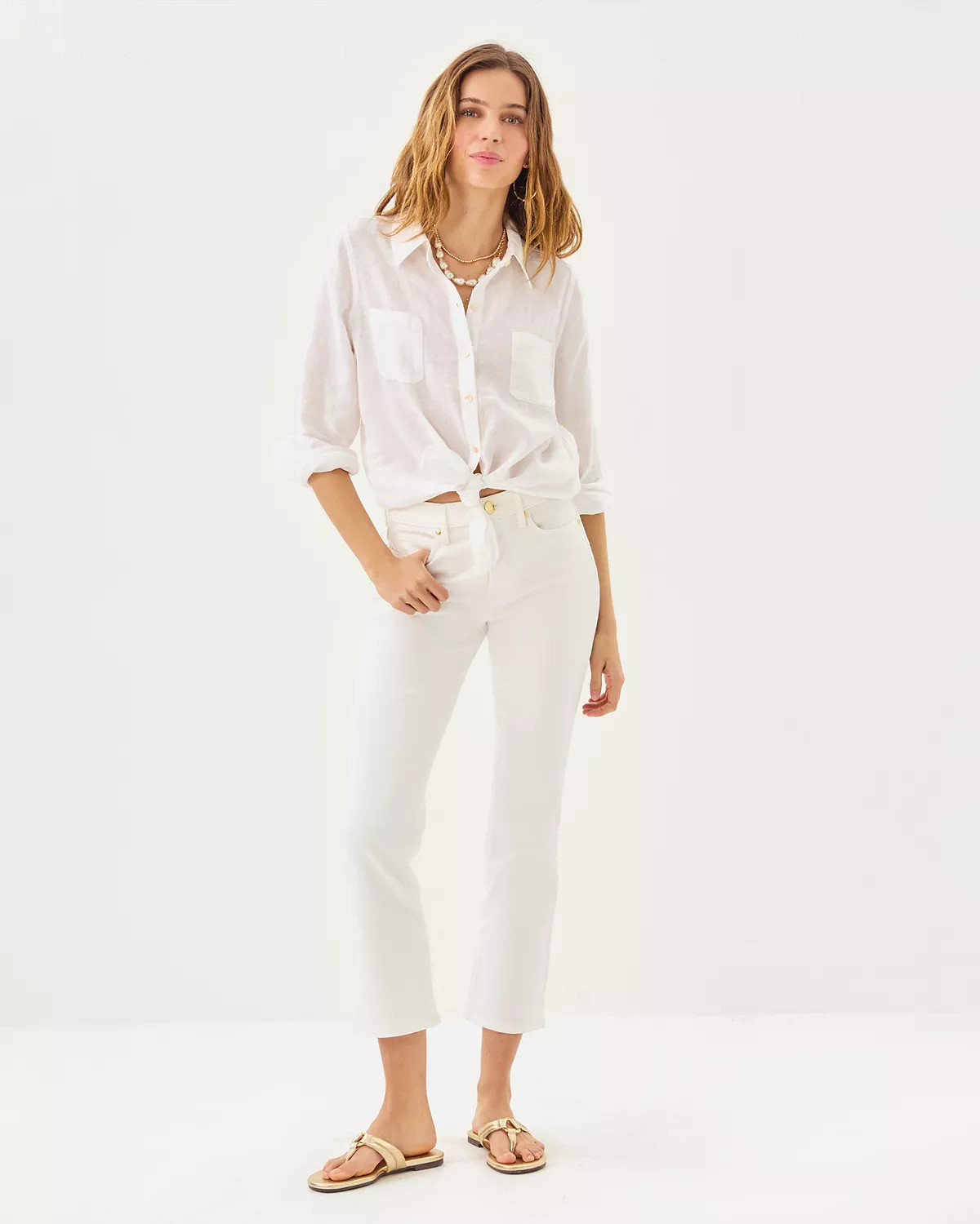 27" Annet High Rise Crop Flare Jean | Lilly Pulitzer